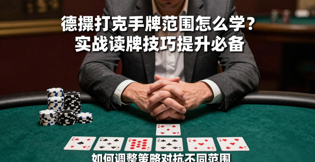 德州扑克手牌范围怎么学？实战读牌技巧提升必备
