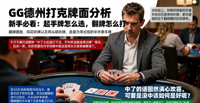 GG德州扑克牌面分析 新手必看：起手牌怎么选，翻牌怎么打