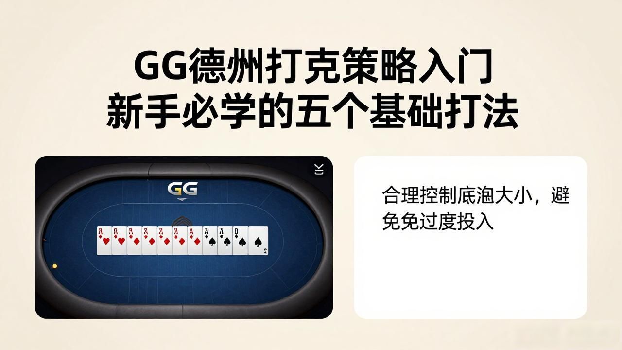 GG德州扑克策略入门 新手必学的五个基础打法